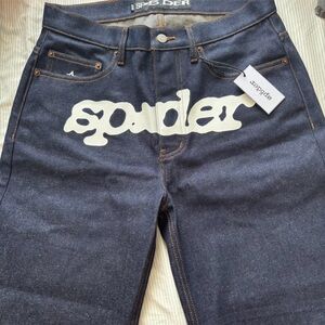 Sp5der Men’s V3 Logo Jean Shorts